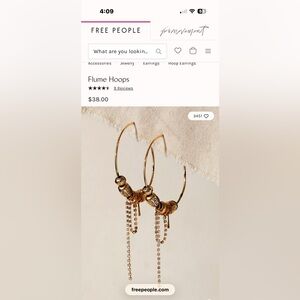 NWT Free People Gold Flume Hoop Earrings